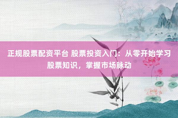 正规股票配资平台 股票投资入门：从零开始学习股票知识，掌握市场脉动