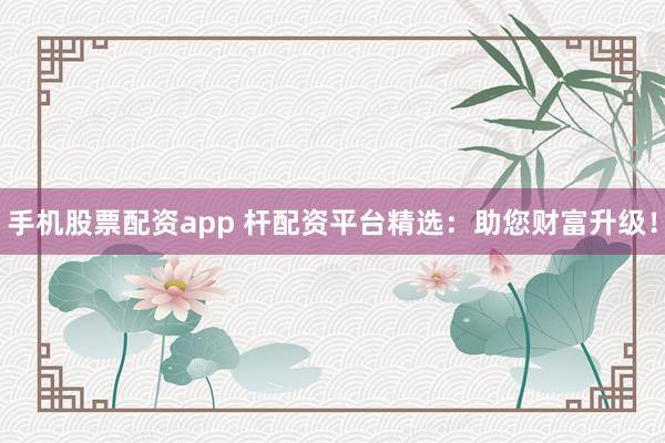 手机股票配资app 杆配资平台精选：助您财富升级！