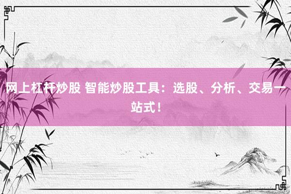 网上杠杆炒股 智能炒股工具：选股、分析、交易一站式！