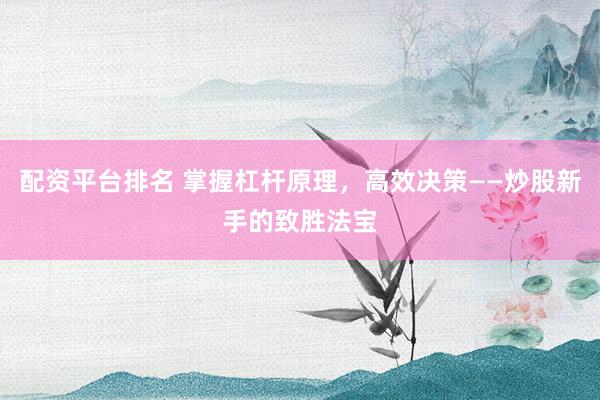 配资平台排名 掌握杠杆原理，高效决策——炒股新手的致胜法宝