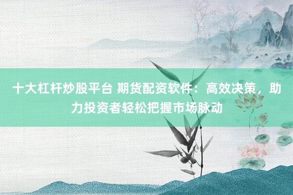 十大杠杆炒股平台 期货配资软件：高效决策，助力投资者轻松把握市场脉动