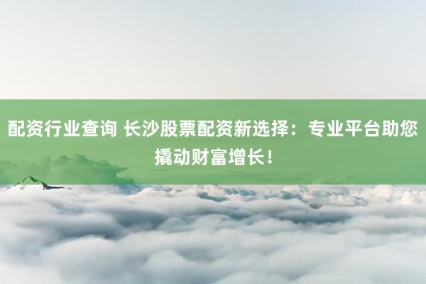 配资行业查询 长沙股票配资新选择：专业平台助您撬动财富增长！
